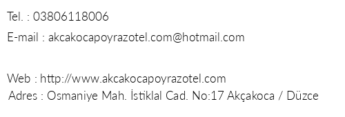 Akakoca Poyraz Apart telefon numaralar, faks, e-mail, posta adresi ve iletiim bilgileri